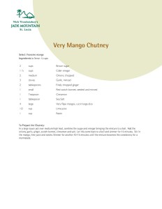 Very Mango Chutney Recipe! And more
